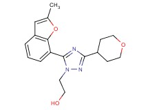 2-[5-(2-methyl-1-benzofuran-7-yl)-3-(tetrahydro-2H-pyran-4-yl)-1H-1,2,4-triazol-1-yl]ethanol