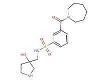 3-(1-azepanylcarbonyl)-N-[(3-hydroxy-3-pyrrolidinyl)methyl]benzenesulfonamide hydrochloride