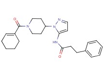 N-{1-[1-(1-cyclohexen-1-ylcarbonyl)-4-piperidinyl]-1H-pyrazol-5-yl}-3-phenylpropanamide