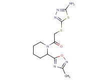 5-({2-[2-(3-methyl-1,2,4-oxadiazol-5-yl)piperidin-1-yl]-2-oxoethyl}thio)-1,3,4-thiadiazol-2-amine
