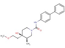 (3R*,4R*)-N-biphenyl-4-yl-4-hydroxy-4-(2-methoxyethyl)-3-methylpiperidine-1-carboxamide