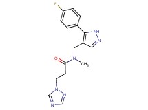 N-{[5-(4-fluorophenyl)-1H-pyrazol-4-yl]methyl}-N-methyl-3-(1H-1,2,4-triazol-1-yl)propanamide