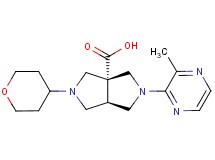 (3aR*,6aR*)-2-(3-methyl-2-pyrazinyl)-5-(tetrahydro-2H-pyran-4-yl)hexahydropyrrolo[3,4-c]pyrrole-3a(1H)-carboxylic acid
