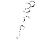3-(2-fluorophenyl)-N-(2-{2-[(methylthio)methyl]-1,3-thiazol-4-yl}ethyl)-1H-pyrazole-5-carboxamide