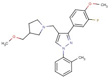 3-(3-fluoro-4-methoxyphenyl)-4-{[3-(methoxymethyl)-1-pyrrolidinyl]methyl}-1-(2-methylphenyl)-1H-pyrazole