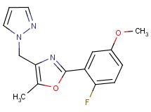 2-(2-fluoro-5-methoxyphenyl)-5-methyl-4-(1H-pyrazol-1-ylmethyl)-1,3-oxazole
