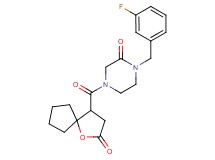1-(3-fluorobenzyl)-4-[(2-oxo-1-oxaspiro[4.4]non-4-yl)carbonyl]-2-piperazinone