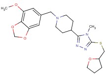 1-[(7-methoxy-1,3-benzodioxol-5-yl)methyl]-4-{4-methyl-5-[(tetrahydro-2-furanylmethyl)thio]-4H-1,2,4-triazol-3-yl}piperidine