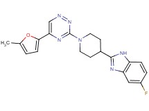 5-fluoro-2-{1-[5-(5-methyl-2-furyl)-1,2,4-triazin-3-yl]-4-piperidinyl}-1H-benzimidazole