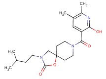 8-[(2-hydroxy-5,6-dimethyl-3-pyridinyl)carbonyl]-3-(3-methylbutyl)-1-oxa-3,8-diazaspiro[4.5]decan-2-one