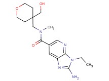 2-amino-3-ethyl-N-{[4-(hydroxymethyl)tetrahydro-2H-pyran-4-yl]methyl}-N-methyl-3H-imidazo[4,5-b]pyridine-6-carboxamide