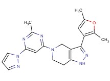 3-(2,5-dimethyl-3-furyl)-5-[2-methyl-6-(1H-pyrazol-1-yl)pyrimidin-4-yl]-4,5,6,7-tetrahydro-1H-pyrazolo[4,3-c]pyridine