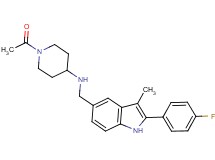 1-acetyl-N-{[2-(4-fluorophenyl)-3-methyl-1H-indol-5-yl]methyl}-4-piperidinamine