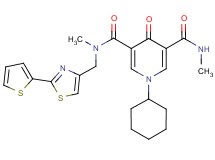 1-cyclohexyl-N,N'-dimethyl-4-oxo-N-{[2-(2-thienyl)-1,3-thiazol-4-yl]methyl}-1,4-dihydro-3,5-pyridinedicarboxamide