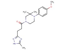 1-(4-methoxyphenyl)-2,2-dimethyl-4-[3-(5-methyl-1H-1,2,4-triazol-3-yl)propanoyl]piperazine