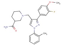 1-{[3-(3-fluoro-4-methoxyphenyl)-1-(2-methylphenyl)-1H-pyrazol-4-yl]methyl}-3-piperidinecarboxamide