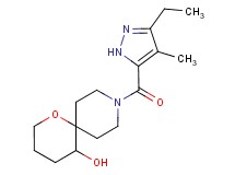 9-[(3-ethyl-4-methyl-1H-pyrazol-5-yl)carbonyl]-1-oxa-9-azaspiro[5.5]undecan-5-ol