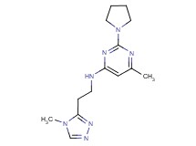 6-methyl-N-[2-(4-methyl-4H-1,2,4-triazol-3-yl)ethyl]-2-(1-pyrrolidinyl)-4-pyrimidinamine