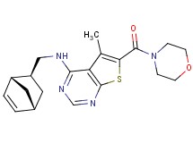 N-[(1R*,2S*,4R*)-bicyclo[2.2.1]hept-5-en-2-ylmethyl]-5-methyl-6-(4-morpholinylcarbonyl)thieno[2,3-d]pyrimidin-4-amine