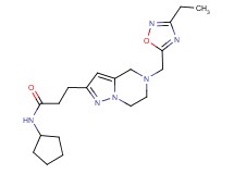 N-cyclopentyl-3-{5-[(3-ethyl-1,2,4-oxadiazol-5-yl)methyl]-4,5,6,7-tetrahydropyrazolo[1,5-a]pyrazin-2-yl}propanamide