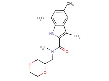 N-(1,4-dioxan-2-ylmethyl)-N,3,5,7-tetramethyl-1H-indole-2-carboxamide