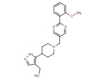 5-{[4-(4-ethyl-1H-pyrazol-5-yl)piperidin-1-yl]methyl}-2-(2-methoxyphenyl)pyrimidine