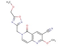 2-methoxy-6-{[5-(methoxymethyl)-1,2,4-oxadiazol-3-yl]methyl}-5-oxo-5,6-dihydro-1,6-naphthyridine-3-carbonitrile