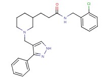 N-(2-chlorobenzyl)-3-{1-[(3-phenyl-1H-pyrazol-4-yl)methyl]-3-piperidinyl}propanamide