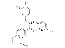 4-{[2-(3,4-dimethoxyphenyl)-7-methyl-3-quinolinyl]methyl}-1-methyl-2-piperazinone