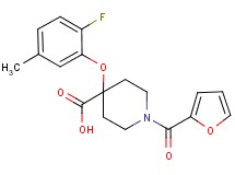 4-(2-fluoro-5-methylphenoxy)-1-(2-furoyl)piperidine-4-carboxylic acid