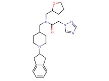 N-{[1-(2,3-dihydro-1H-inden-2-yl)-4-piperidinyl]methyl}-N-(tetrahydro-2-furanylmethyl)-2-(1H-1,2,4-triazol-1-yl)acetamide