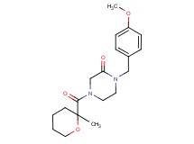 1-(4-methoxybenzyl)-4-[(2-methyltetrahydro-2H-pyran-2-yl)carbonyl]-2-piperazinone