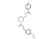 4-fluoro-N-({1-[3-(4-methoxyphenyl)propanoyl]-3-piperidinyl}methyl)benzamide