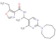 N-{1-[2-(1-azocanyl)-4-methyl-5-pyrimidinyl]ethyl}-5-ethyl-1,3-oxazole-4-carboxamide