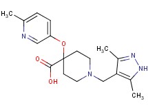 1-[(3,5-dimethyl-1H-pyrazol-4-yl)methyl]-4-[(6-methylpyridin-3-yl)oxy]piperidine-4-carboxylic acid