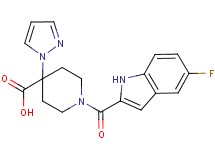 1-[(5-fluoro-1H-indol-2-yl)carbonyl]-4-(1H-pyrazol-1-yl)piperidine-4-carboxylic acid