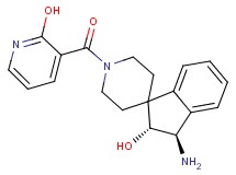 (2R*,3R*)-3-amino-1'-[(2-hydroxy-3-pyridinyl)carbonyl]-2,3-dihydrospiro[indene-1,4'-piperidin]-2-ol