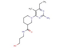 1-(2-amino-6-ethyl-5-methylpyrimidin-4-yl)-N-(3-hydroxypropyl)piperidine-3-carboxamide