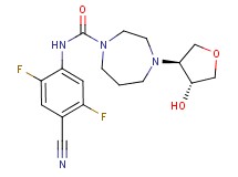 N-(4-cyano-2,5-difluorophenyl)-4-[(3S*,4R*)-4-hydroxytetrahydrofuran-3-yl]-1,4-diazepane-1-carboxamide