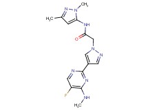 N-(1,3-dimethyl-1H-pyrazol-5-yl)-2-{4-[5-fluoro-4-(methylamino)-2-pyrimidinyl]-1H-pyrazol-1-yl}acetamide trifluoroacetate