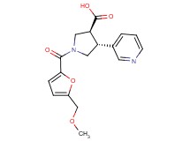 (3S*,4R*)-1-[5-(methoxymethyl)-2-furoyl]-4-pyridin-3-ylpyrrolidine-3-carboxylic acid