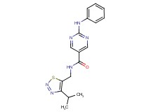 2-anilino-N-[(4-isopropyl-1,2,3-thiadiazol-5-yl)methyl]-5-pyrimidinecarboxamide