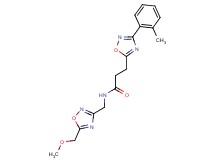 N-{[5-(methoxymethyl)-1,2,4-oxadiazol-3-yl]methyl}-3-[3-(2-methylphenyl)-1,2,4-oxadiazol-5-yl]propanamide