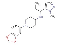 1-(1,3-benzodioxol-5-yl)-N-[1-(1-methyl-1H-pyrazol-5-yl)propyl]piperidin-4-amine