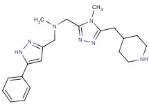 N-methyl-1-[4-methyl-5-(piperidin-4-ylmethyl)-4H-1,2,4-triazol-3-yl]-N-[(5-phenyl-1H-pyrazol-3-yl)methyl]methanamine