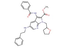 methyl 3-(benzoylamino)-5-[(2-phenylethyl)amino]-1-(tetrahydro-2-furanylmethyl)-1H-pyrrolo[2,3-b]pyridine-2-carboxylate