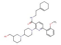 N-[2-(1-cyclohexen-1-yl)ethyl]-2-[3-(hydroxymethyl)-1,4'-bipiperidin-1'-yl]-6-(2-methoxyphenyl)nicotinamide