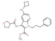 methyl 5-(cyclobutylamino)-1-(3-phenylpropyl)-3-[(tetrahydro-3-furanylcarbonyl)amino]-1H-pyrrolo[2,3-b]pyridine-2-carboxylate