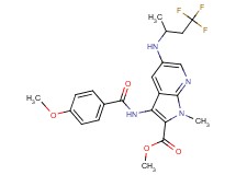 methyl 3-[(4-methoxybenzoyl)amino]-1-methyl-5-[(3,3,3-trifluoro-1-methylpropyl)amino]-1H-pyrrolo[2,3-b]pyridine-2-carboxylate