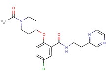 2-[(1-acetyl-4-piperidinyl)oxy]-5-chloro-N-[2-(2-pyrazinyl)ethyl]benzamide